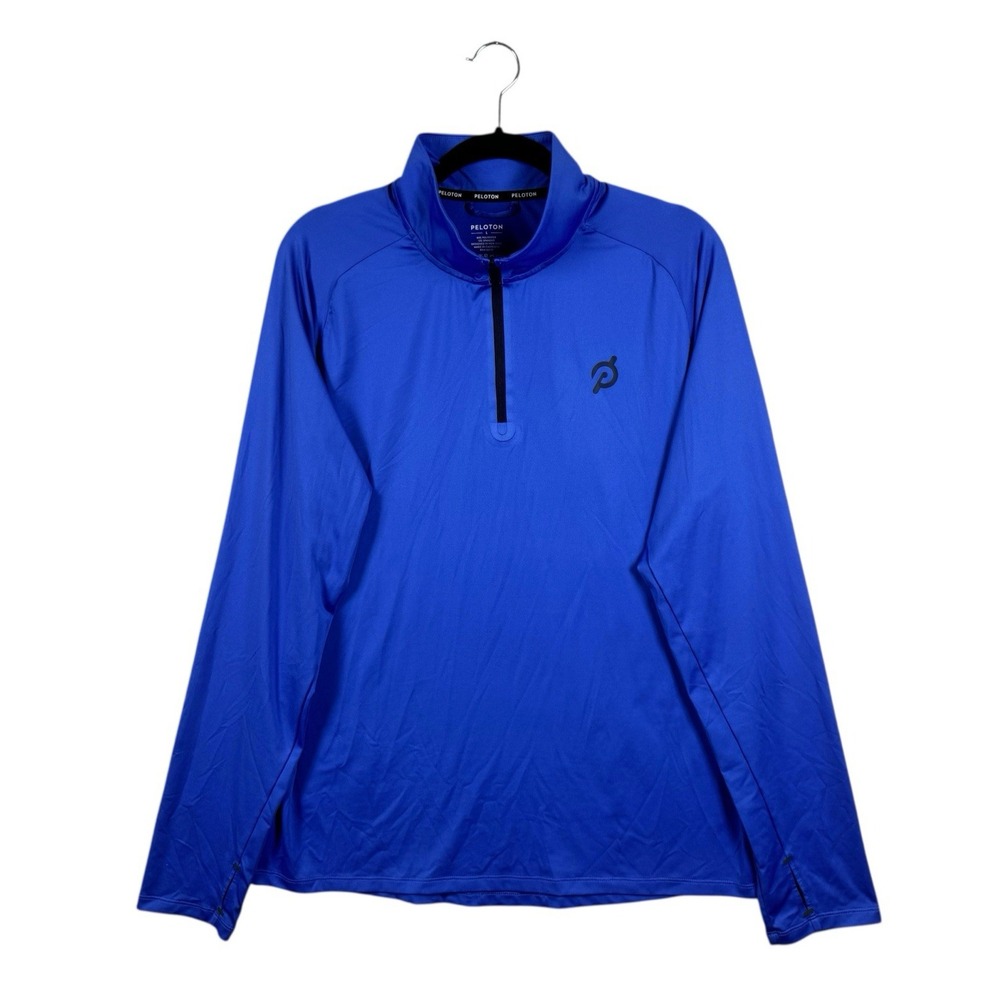 Peloton Blue‎ 1/4 Zip Pullover Men's Sz L w Thumbholes